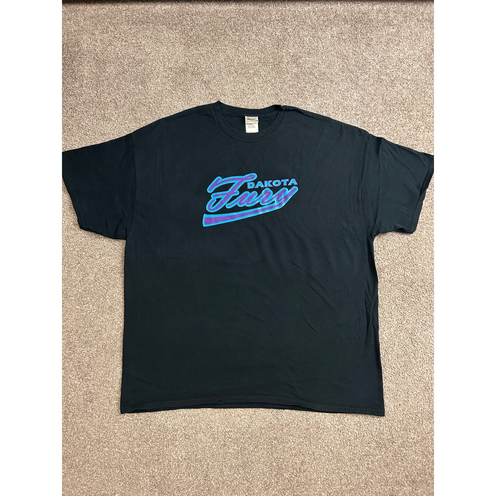 VTG Dakota Fury T-Shirt Mens 2XL Black Excellent Graphic Short Sleeve Tee